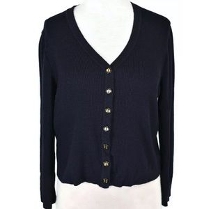 St. John Sport Wool Button Cardigan Sweater Large